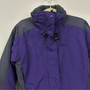VTG LL Bean Winter Coat Purple Black Small